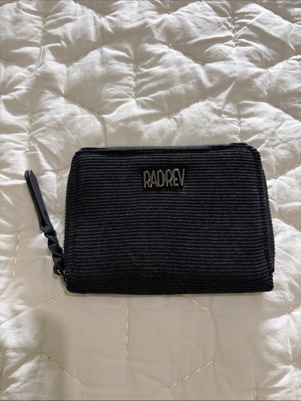 Rad Rev Black Corduroy Zip Wallet